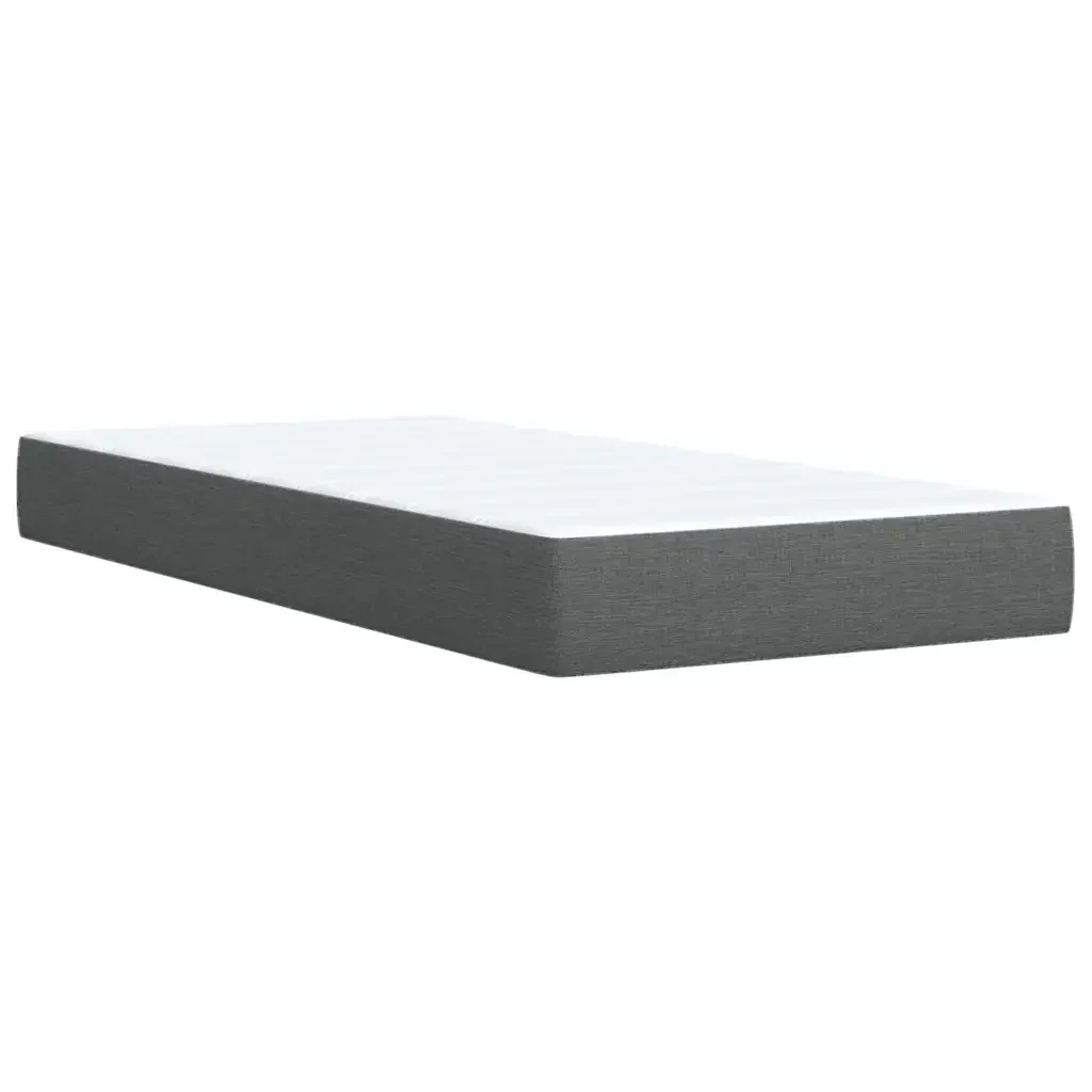 Letto singolo | Letto per adulti | Giroletto a Molle con Materasso Grigio Scuro 80x200 cm Tessuto - Image 8