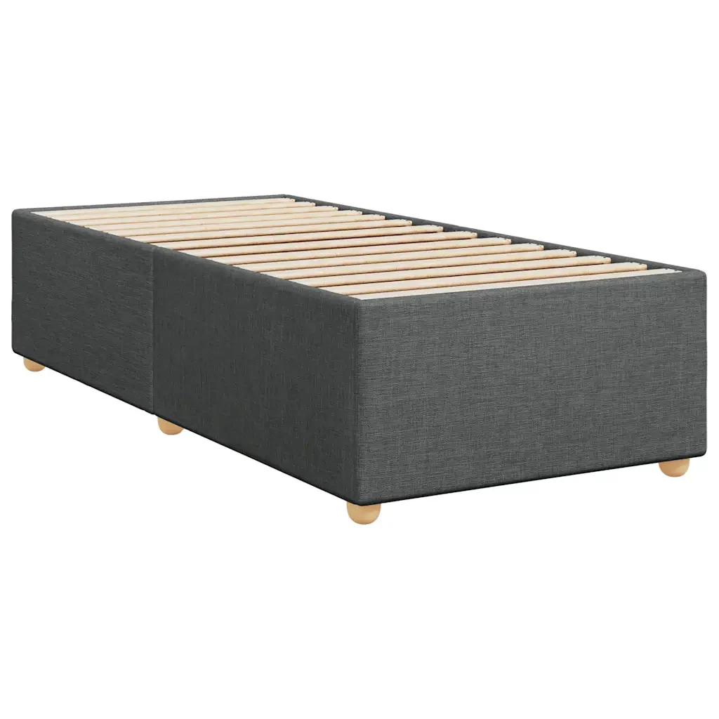 Letto singolo | Letto per adulti | Giroletto a Molle con Materasso Grigio Scuro 80x200 cm Tessuto - Image 7