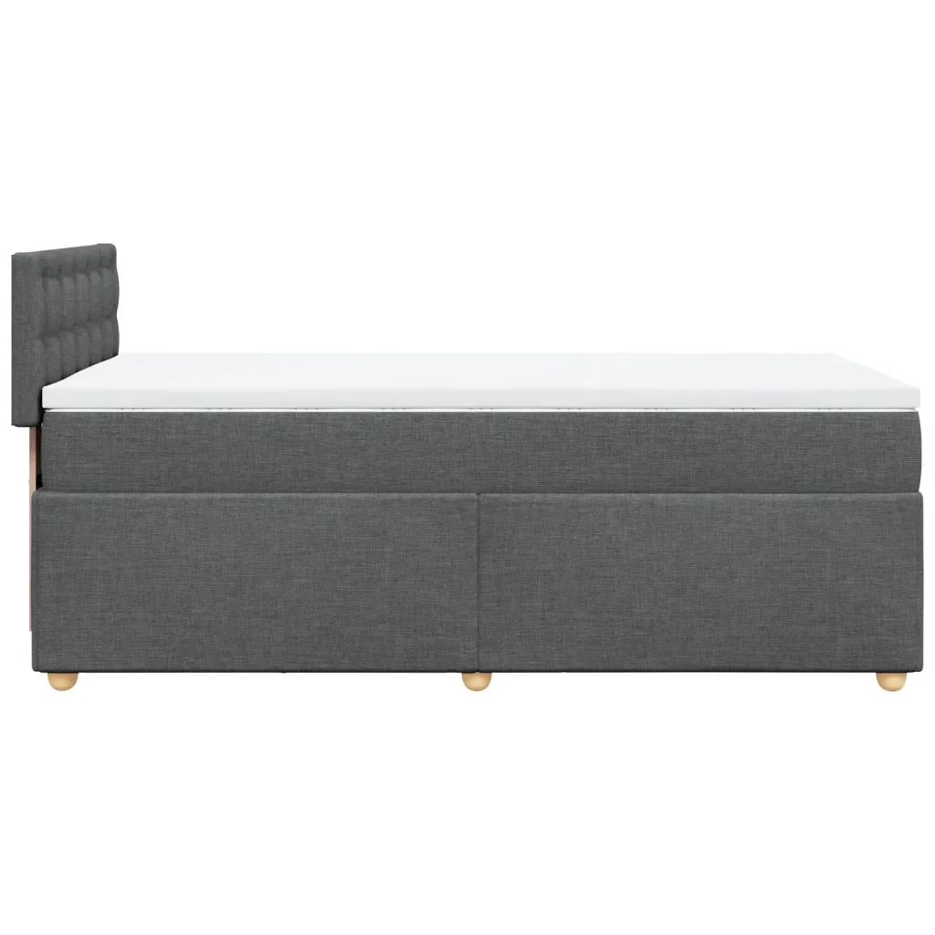 Letto singolo | Letto per adulti | Giroletto a Molle con Materasso Grigio Scuro 80x200 cm Tessuto - Image 5
