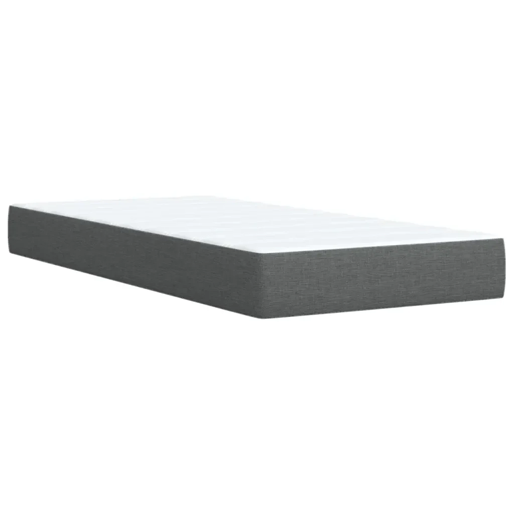 Letto singolo | Letto per adulti | Giroletto a Molle con Materasso Grigio Scuro 80x200 cm Tessuto - Image 8