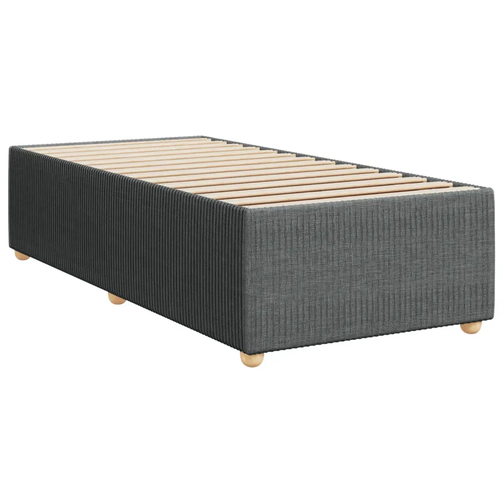 Letto singolo | Letto per adulti | Giroletto a Molle con Materasso Grigio Scuro 80x200 cm Tessuto - Image 10