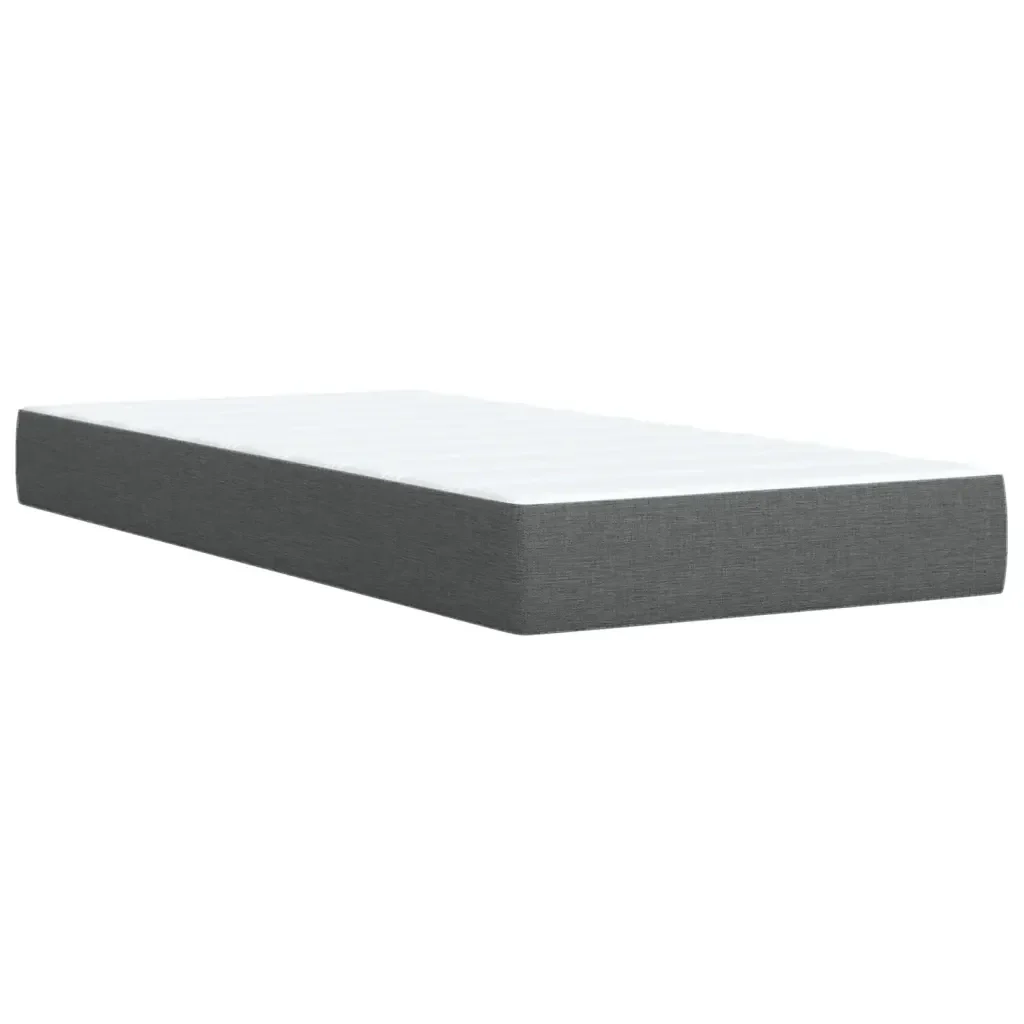 Letto singolo | Letto per adulti | Giroletto a Molle con Materasso Grigio Scuro 80x200 cm Tessuto - Image 9