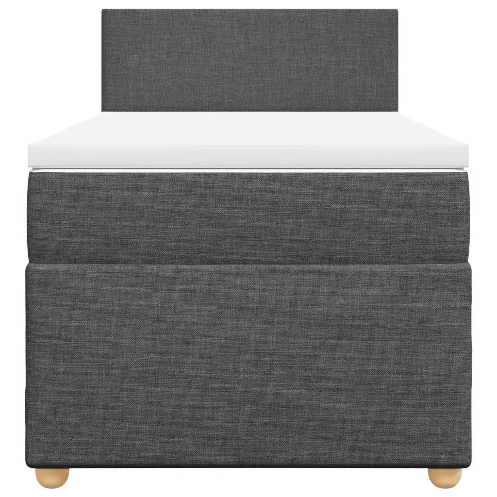 Letto singolo | Letto per adulti | Giroletto a Molle con Materasso Grigio Scuro 80x200 cm Tessuto - Image 6