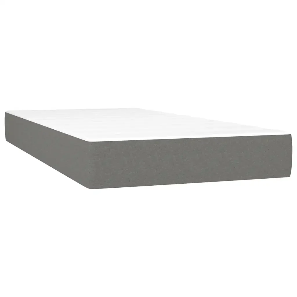 Letto singolo | Letto per adulti | Giroletto a Molle con Materasso Grigio Scuro 80x200 cm Tessuto - Image 5