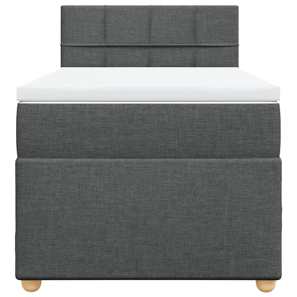 Letto singolo | Letto per adulti | Giroletto a Molle con Materasso Grigio Scuro 80x200 cm Tessuto - Image 6