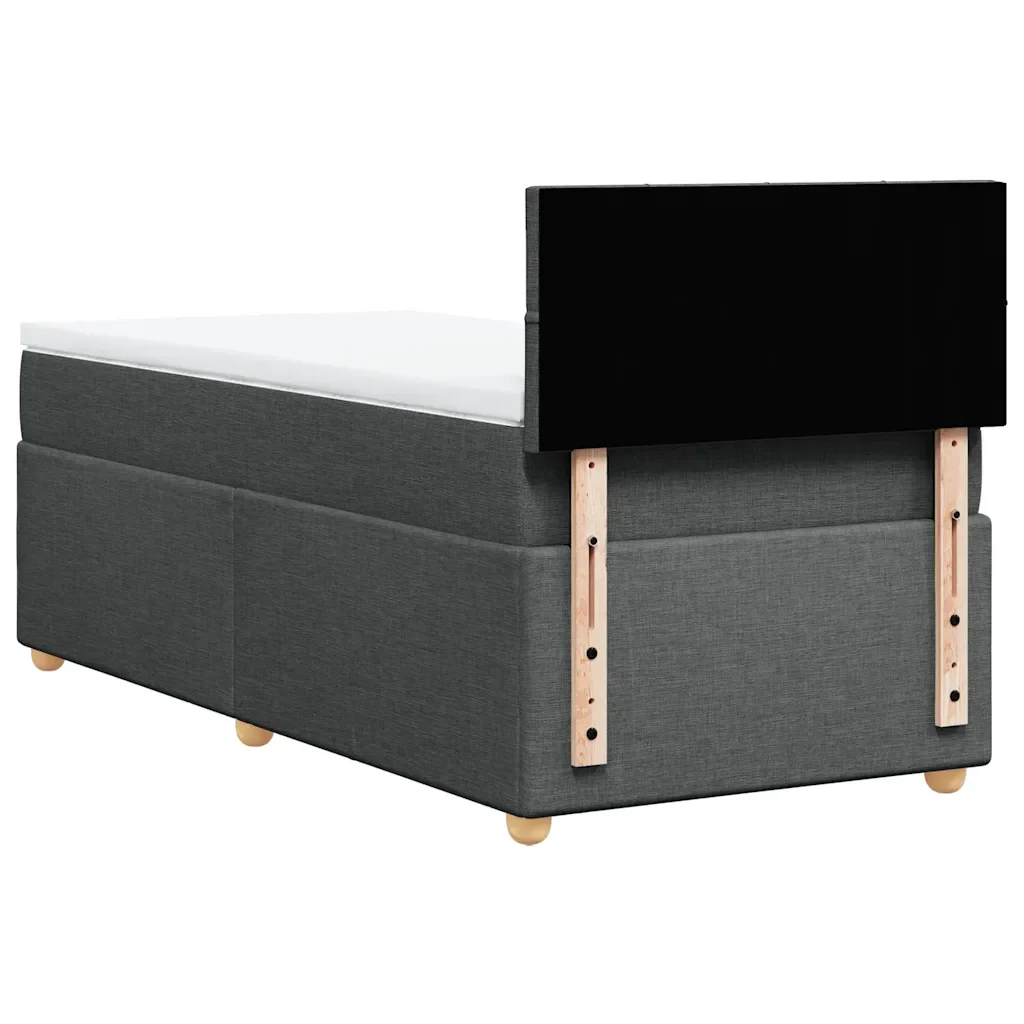 Letto singolo | Letto per adulti | Giroletto a Molle con Materasso Grigio Scuro 80x200 cm Tessuto - Image 8