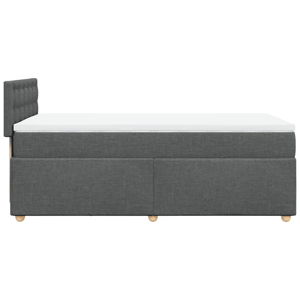 Letto singolo | Letto per adulti | Giroletto a Molle con Materasso Grigio Scuro 80x200 cm Tessuto - Image 7