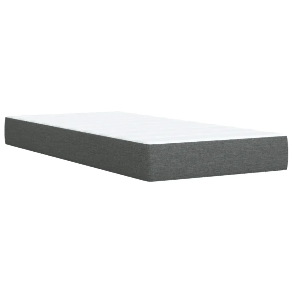 Letto singolo | Letto per adulti | Giroletto a Molle con Materasso Grigio Scuro 80x200 cm Tessuto - Image 6