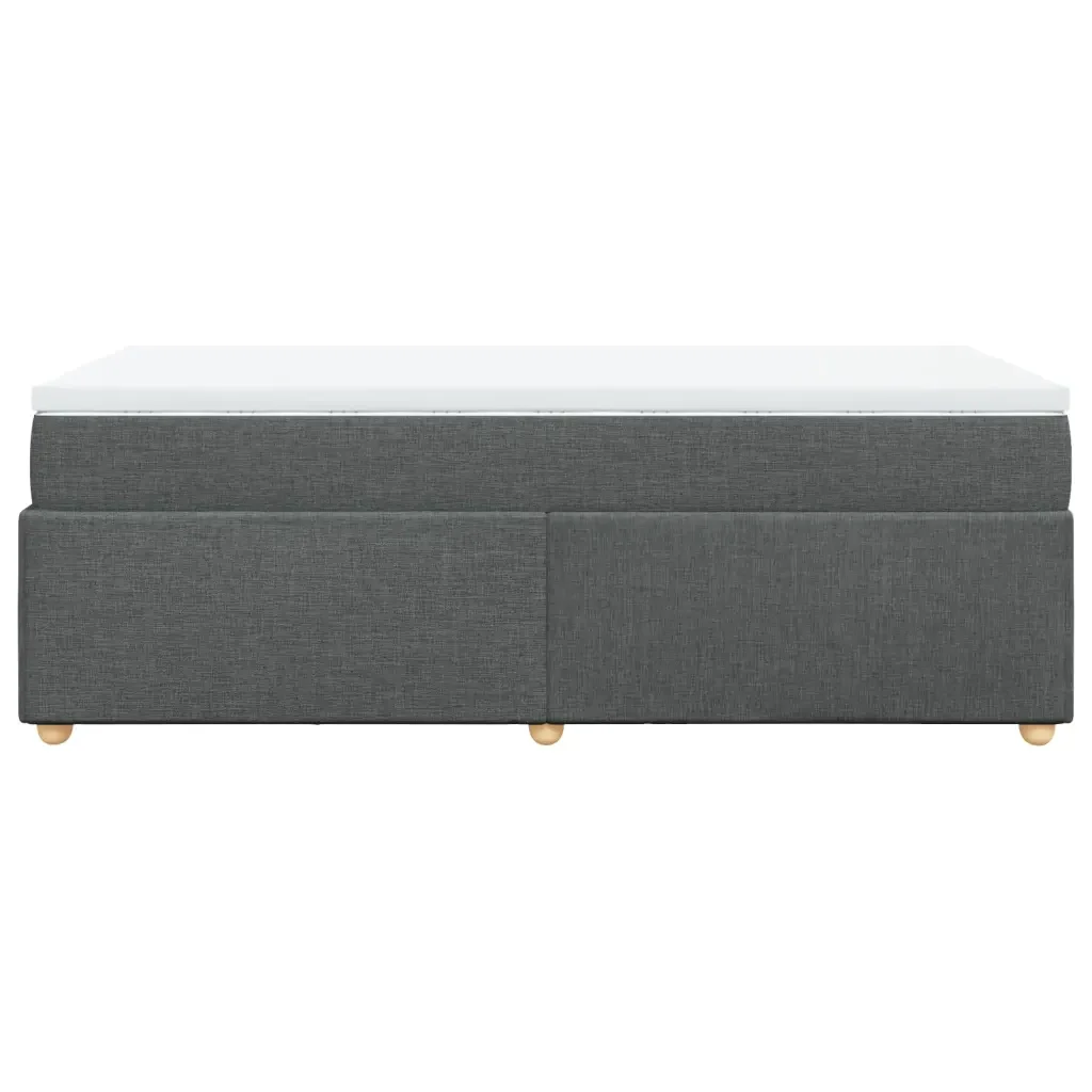 Letto singolo | Letto per adulti | Giroletto a Molle con Materasso Grigio Scuro 80x200 cm Tessuto - Image 8
