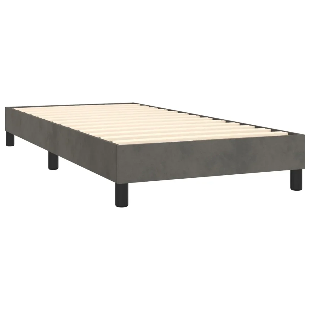 Letto singolo | Letto per adulti | Giroletto a Molle con Materasso Grigio Scuro 80x200 cm Velluto - Image 5