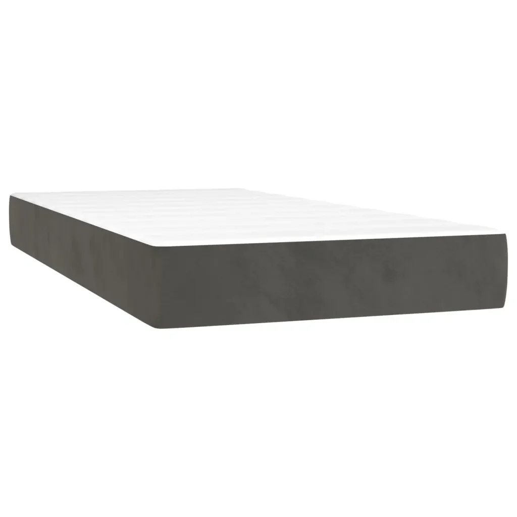 Letto singolo | Letto per adulti | Giroletto a Molle con Materasso Grigio Scuro 80x200 cm Velluto - Image 5