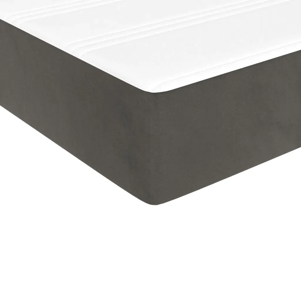 Letto singolo | Letto per adulti | Giroletto a Molle con Materasso Grigio Scuro 80x200 cm Velluto - Image 8