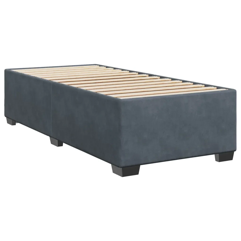 Letto singolo | Letto per adulti | Giroletto a Molle con Materasso Grigio Scuro 80x200 cm Velluto - Image 8
