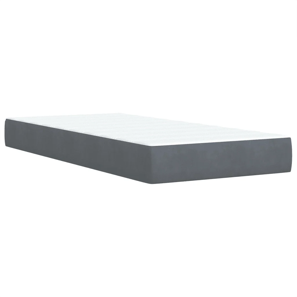 Letto singolo | Letto per adulti | Giroletto a Molle con Materasso Grigio Scuro 80x200 cm Velluto - Image 10
