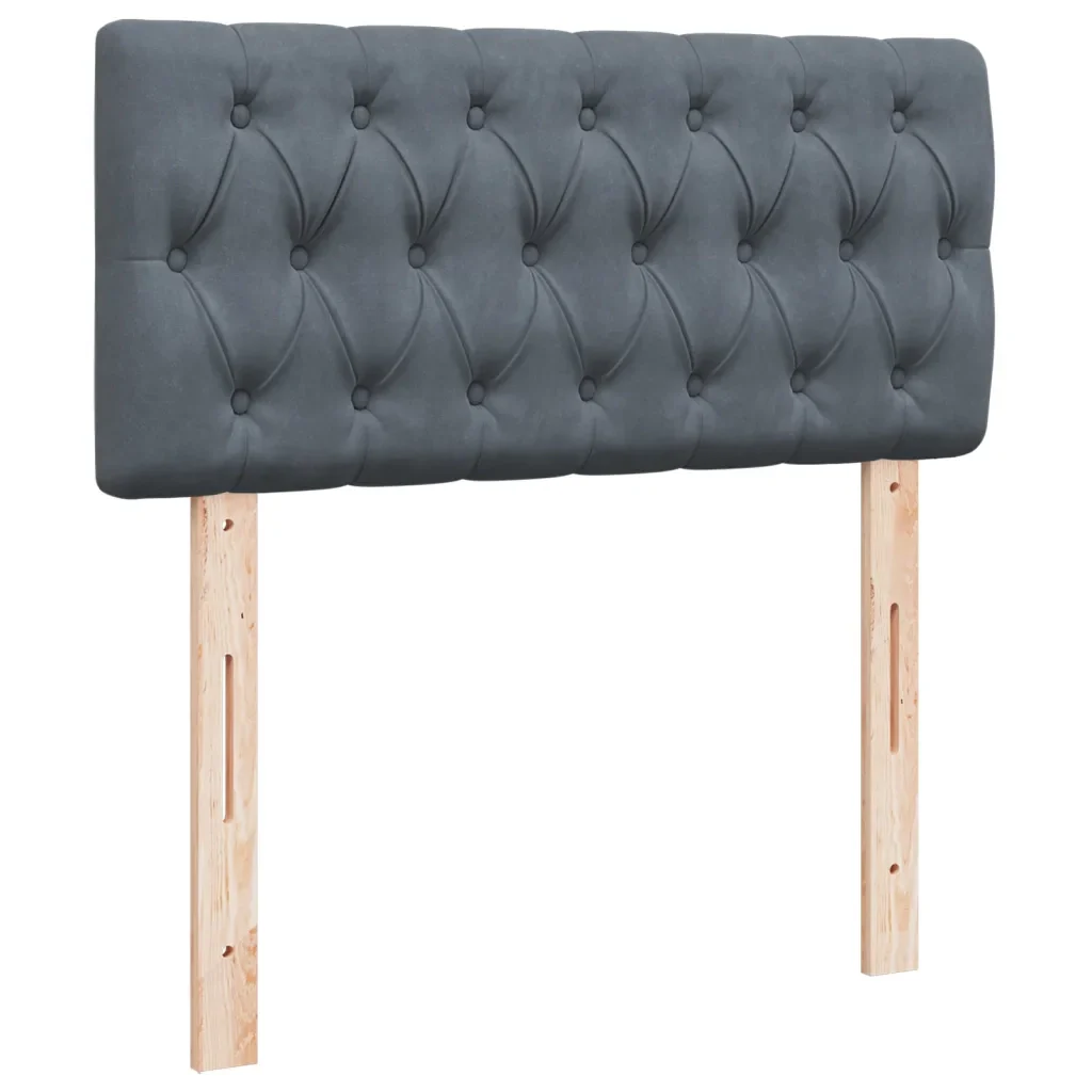 Letto singolo | Letto per adulti | Giroletto a Molle con Materasso Grigio Scuro 80x200 cm Velluto - Image 7