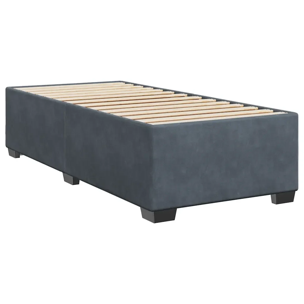 Letto singolo | Letto per adulti | Giroletto a Molle con Materasso Grigio Scuro 80x200 cm Velluto - Image 10