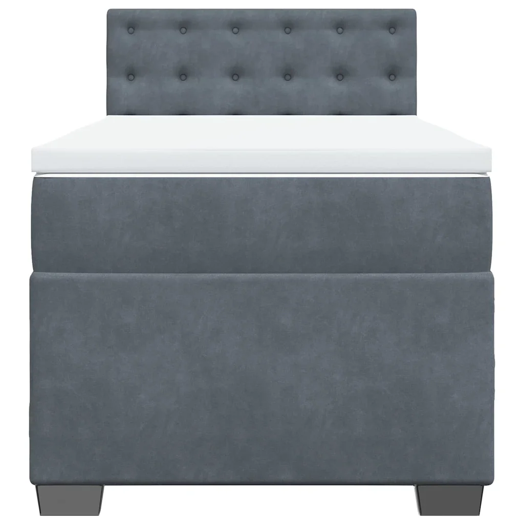 Letto singolo | Letto per adulti | Giroletto a Molle con Materasso Grigio Scuro 80x200 cm Velluto - Image 6