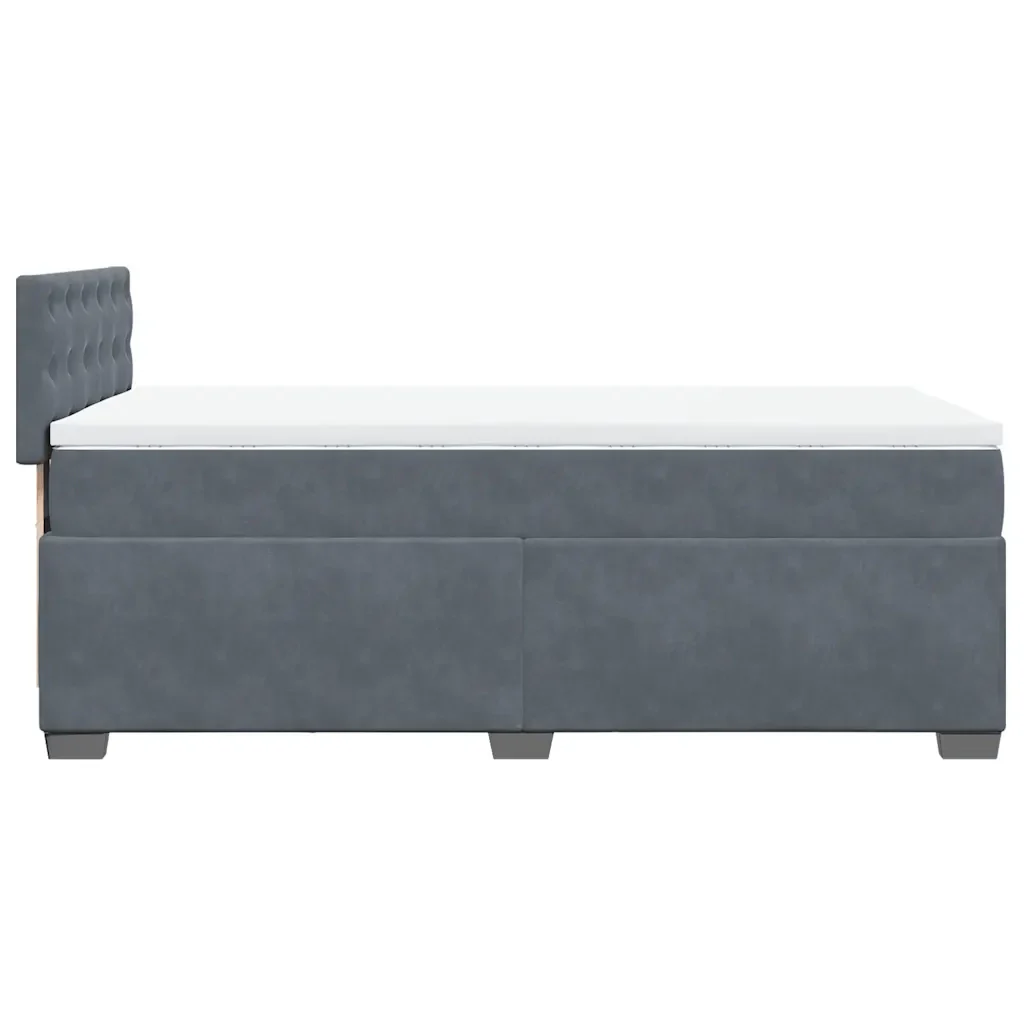 Letto singolo | Letto per adulti | Giroletto a Molle con Materasso Grigio Scuro 80x200 cm Velluto - Image 7