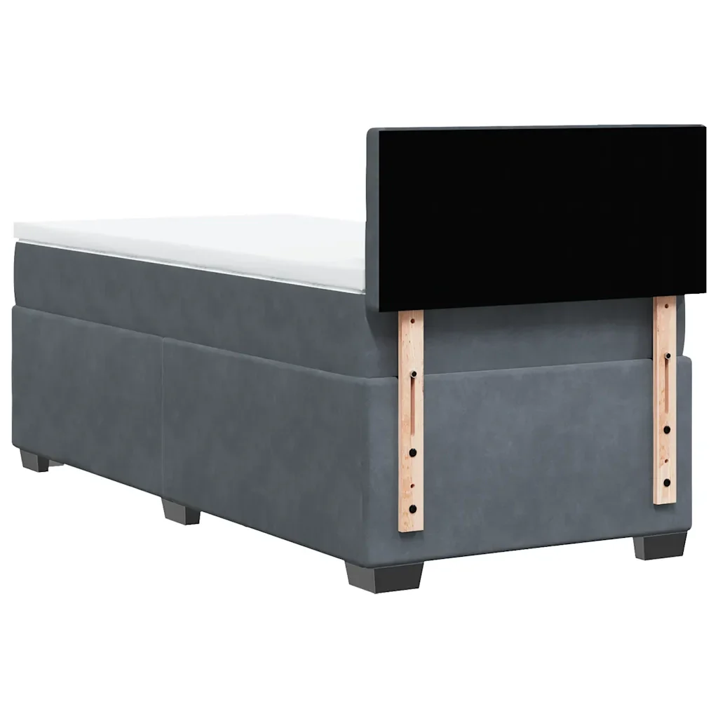 Letto singolo | Letto per adulti | Giroletto a Molle con Materasso Grigio Scuro 80x200 cm Velluto - Image 8