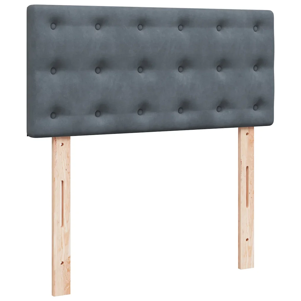 Letto singolo | Letto per adulti | Giroletto a Molle con Materasso Grigio Scuro 80x200 cm Velluto - Image 9