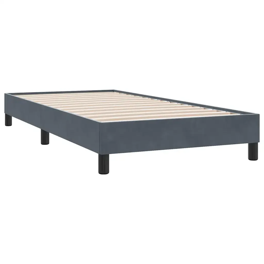 Letto singolo | Letto per adulti | Giroletto a Molle con Materasso Grigio Scuro 80x210 cm Velluto - Image 5