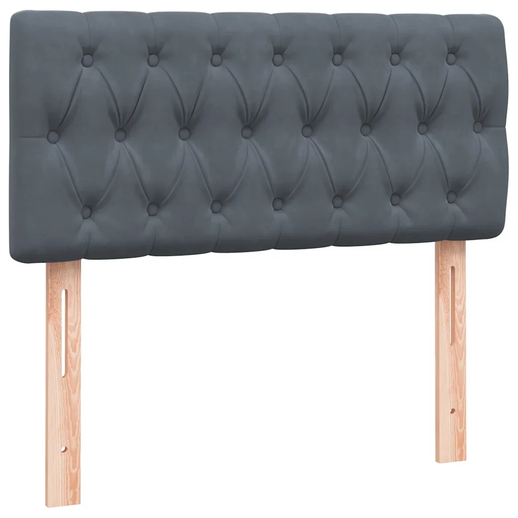 Letto singolo | Letto per adulti | Giroletto a Molle con Materasso Grigio Scuro 80x210 cm Velluto - Image 7