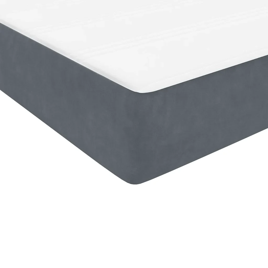 Letto singolo | Letto per adulti | Giroletto a Molle con Materasso Grigio Scuro 80x210 cm Velluto - Image 9