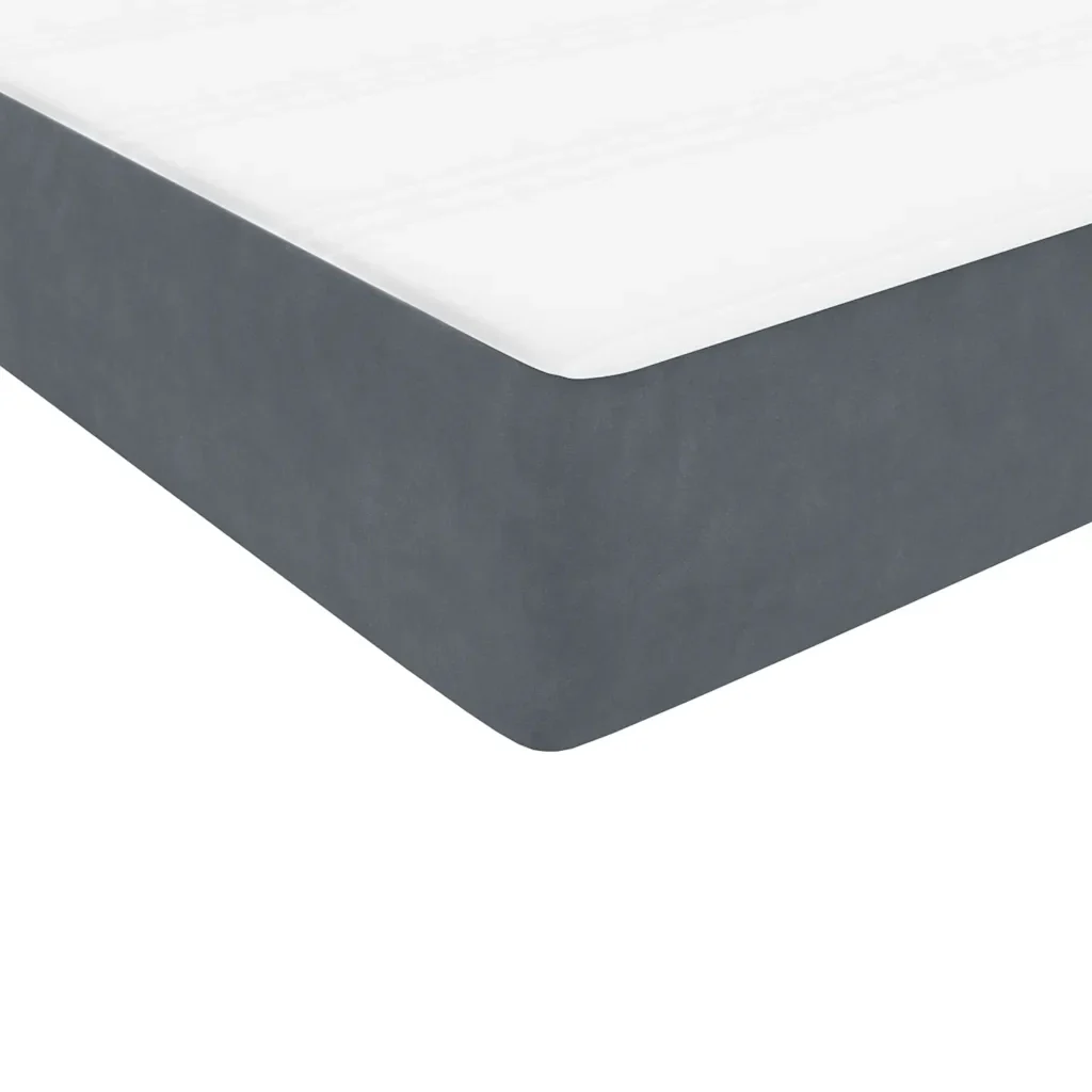 Letto singolo | Letto per adulti | Giroletto a Molle con Materasso Grigio Scuro 80x220 cm Velluto - Image 9