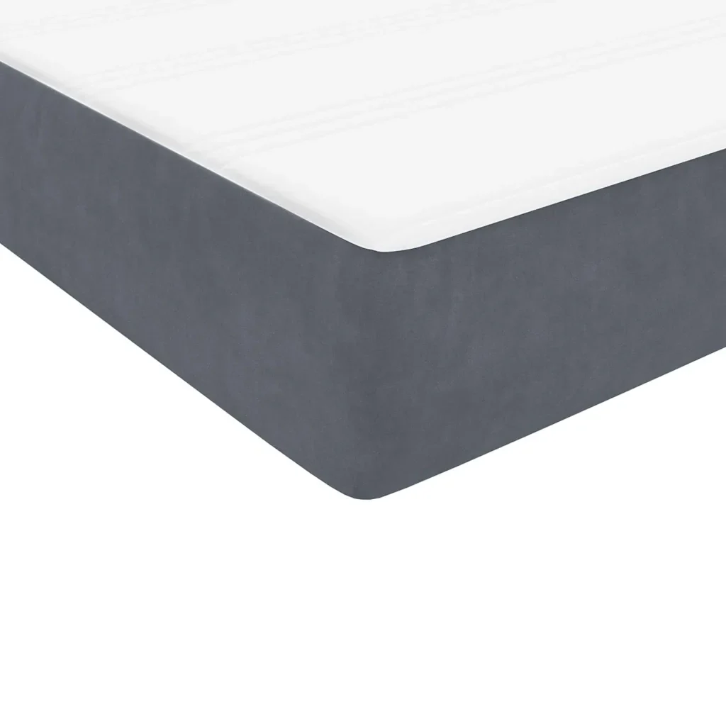 Letto singolo | Letto per adulti | Giroletto a Molle con Materasso Grigio Scuro 80x220 cm Velluto - Image 9