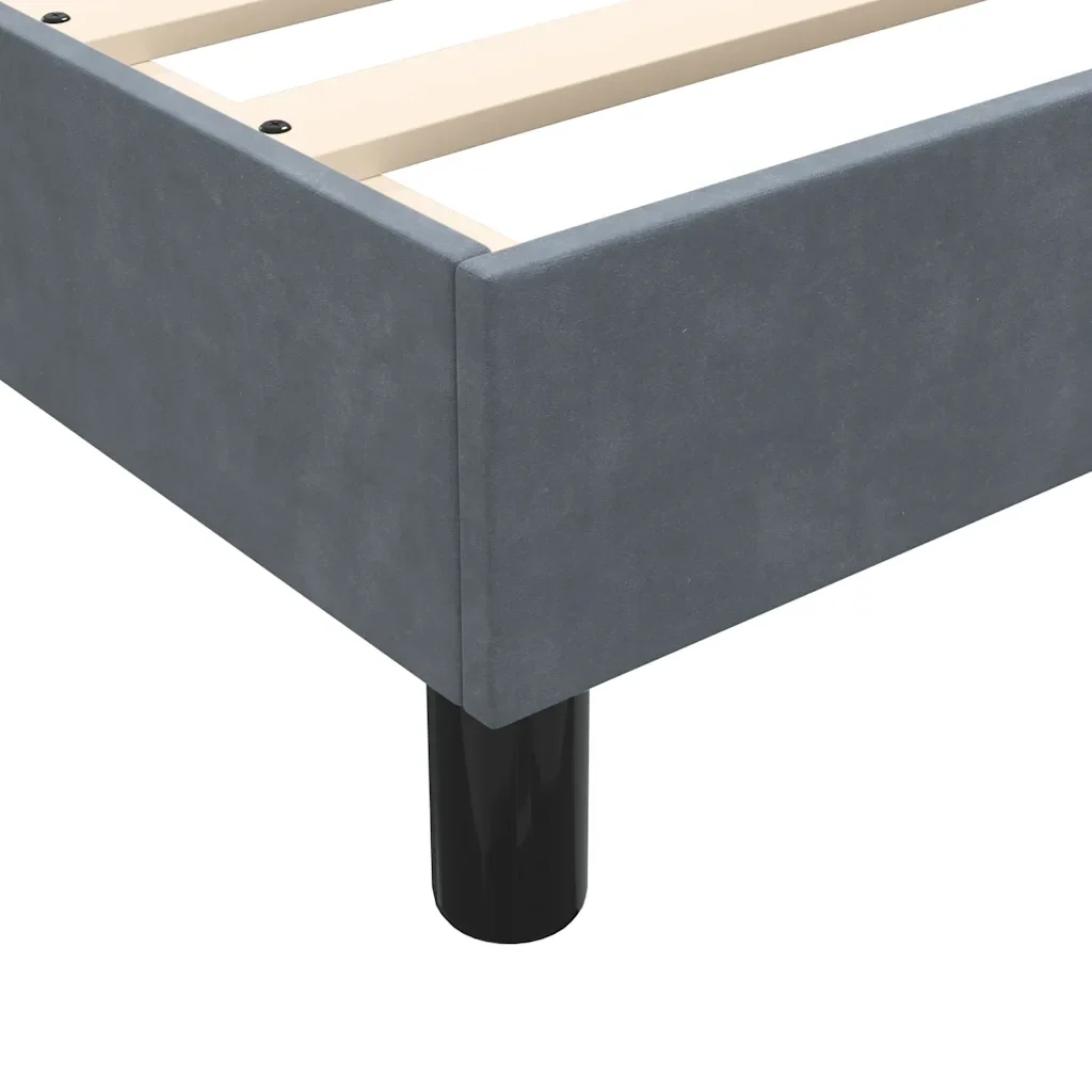 Letto singolo | Letto per adulti | Giroletto a Molle con Materasso Grigio Scuro 80x220 cm Velluto - Image 10