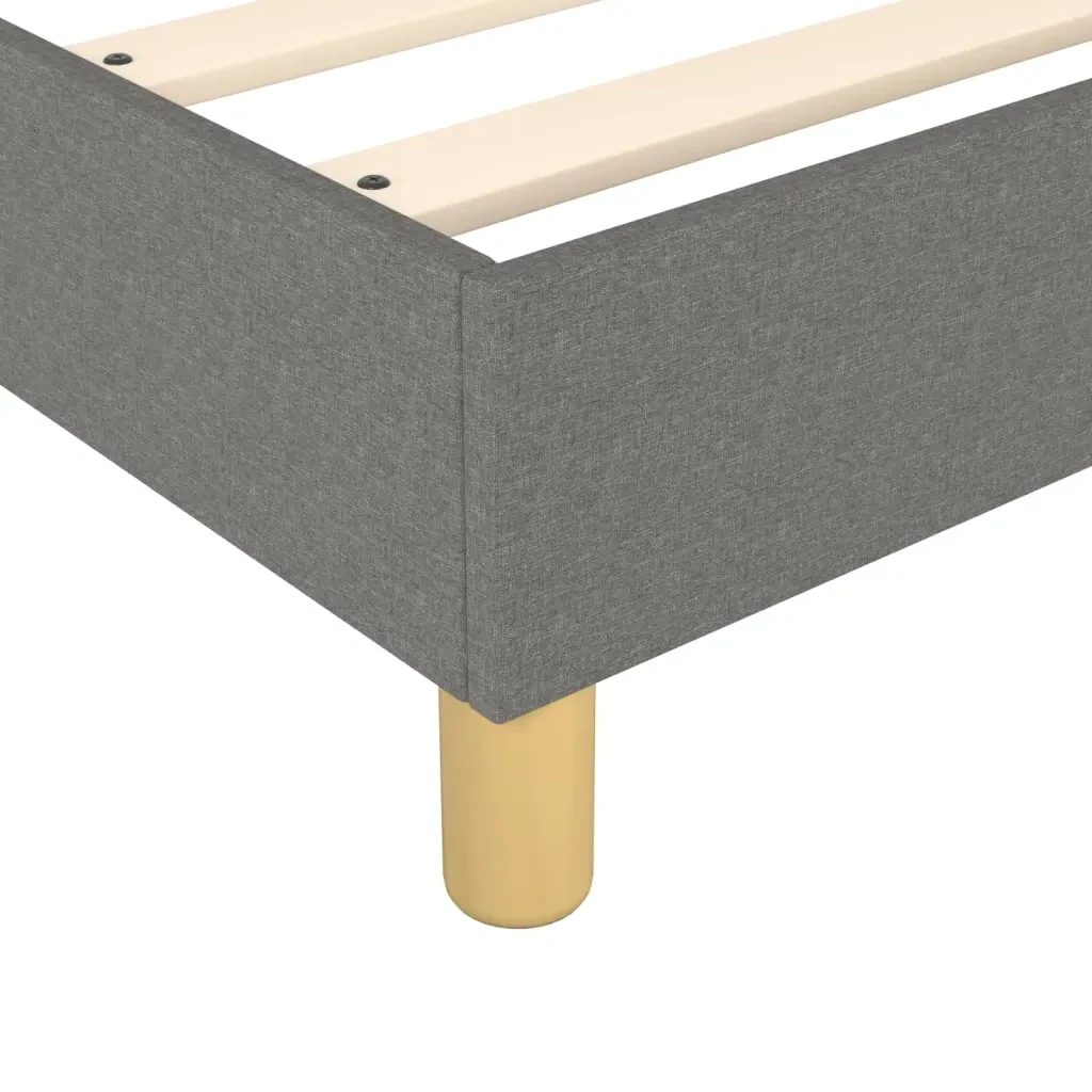 Letto singolo | Letto per adulti | Giroletto a Molle con Materasso Grigio Scuro 90x190 cm Tessuto - Image 7