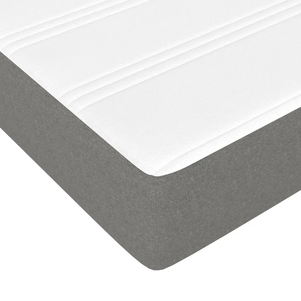 Letto singolo | Letto per adulti | Giroletto a Molle con Materasso Grigio Scuro 90x190 cm Tessuto - Image 8