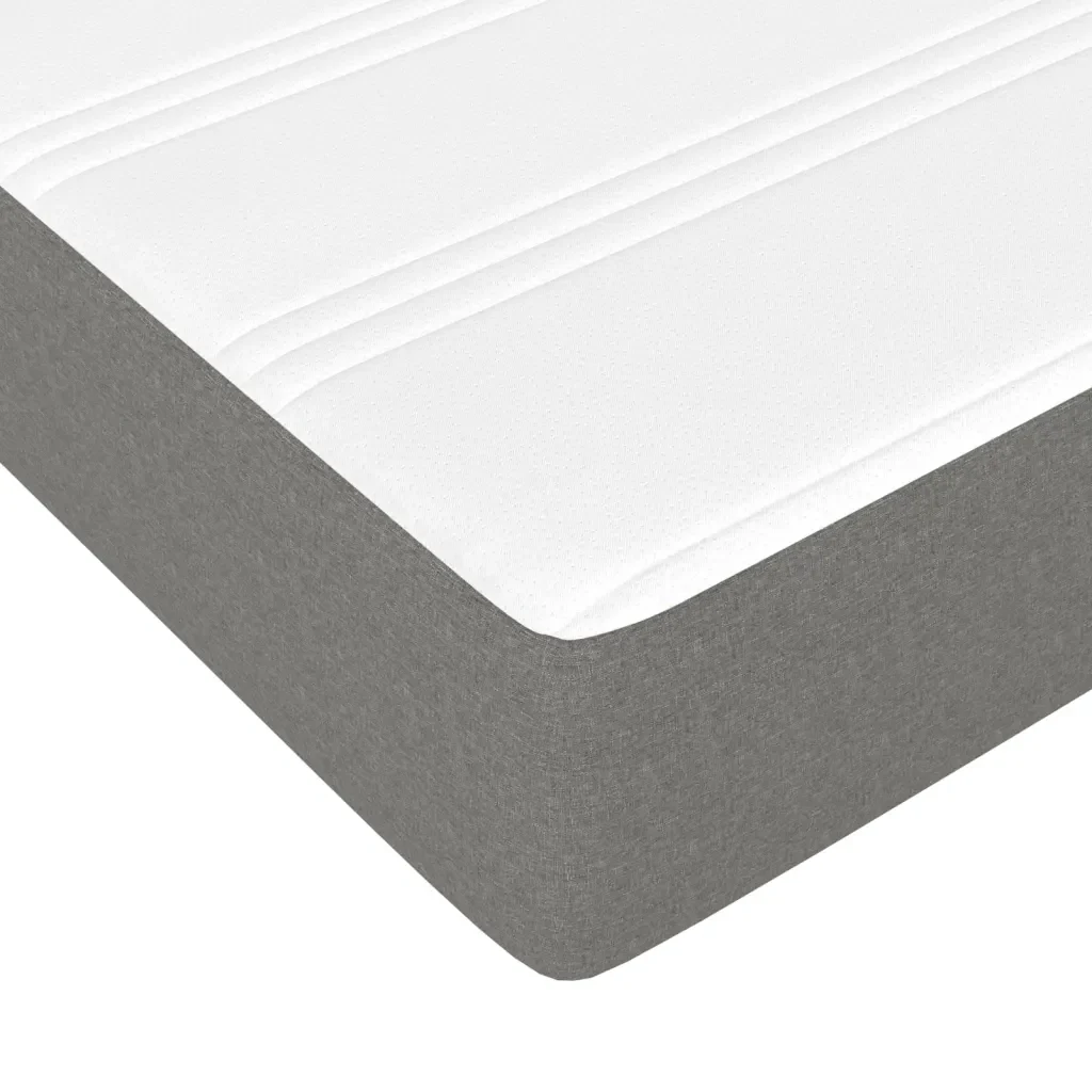 Letto singolo | Letto per adulti | Giroletto a Molle con Materasso Grigio Scuro 90x190 cm Tessuto - Image 8