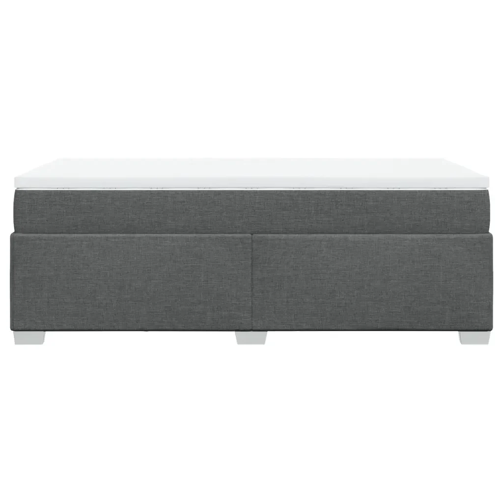 Letto singolo | Letto per adulti | Giroletto a Molle con Materasso Grigio Scuro 90x190 cm Tessuto - Image 8