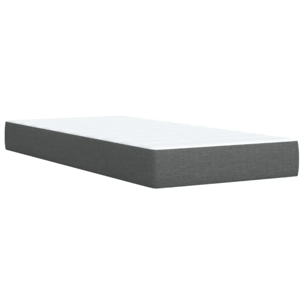 Letto singolo | Letto per adulti | Giroletto a Molle con Materasso Grigio Scuro 90x190 cm Tessuto - Image 8