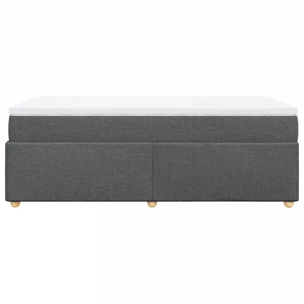 Letto singolo | Letto per adulti | Giroletto a Molle con Materasso Grigio Scuro 90x190 cm Tessuto - Image 8