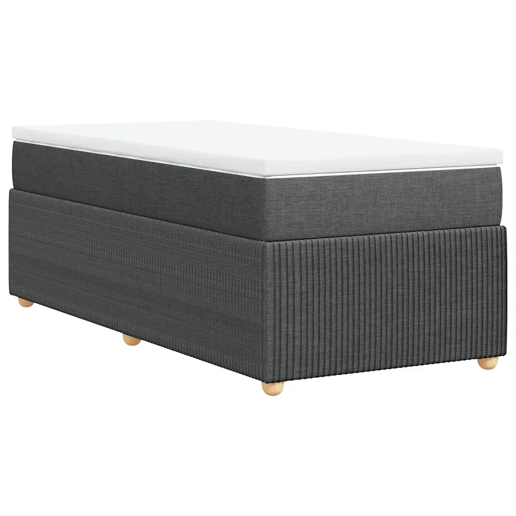 Letto singolo | Letto per adulti | Giroletto a Molle con Materasso Grigio Scuro 90x190 cm Tessuto - Image 6