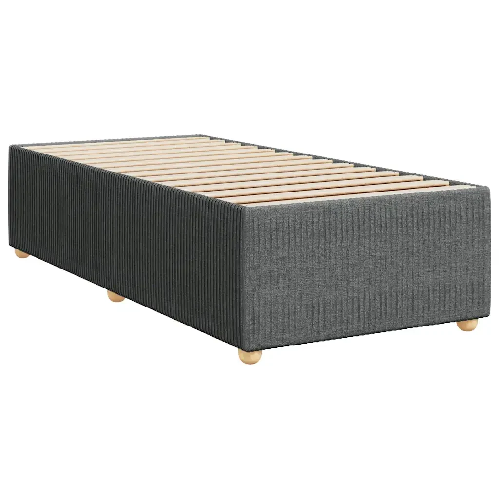 Letto singolo | Letto per adulti | Giroletto a Molle con Materasso Grigio Scuro 90x190 cm Tessuto - Image 7