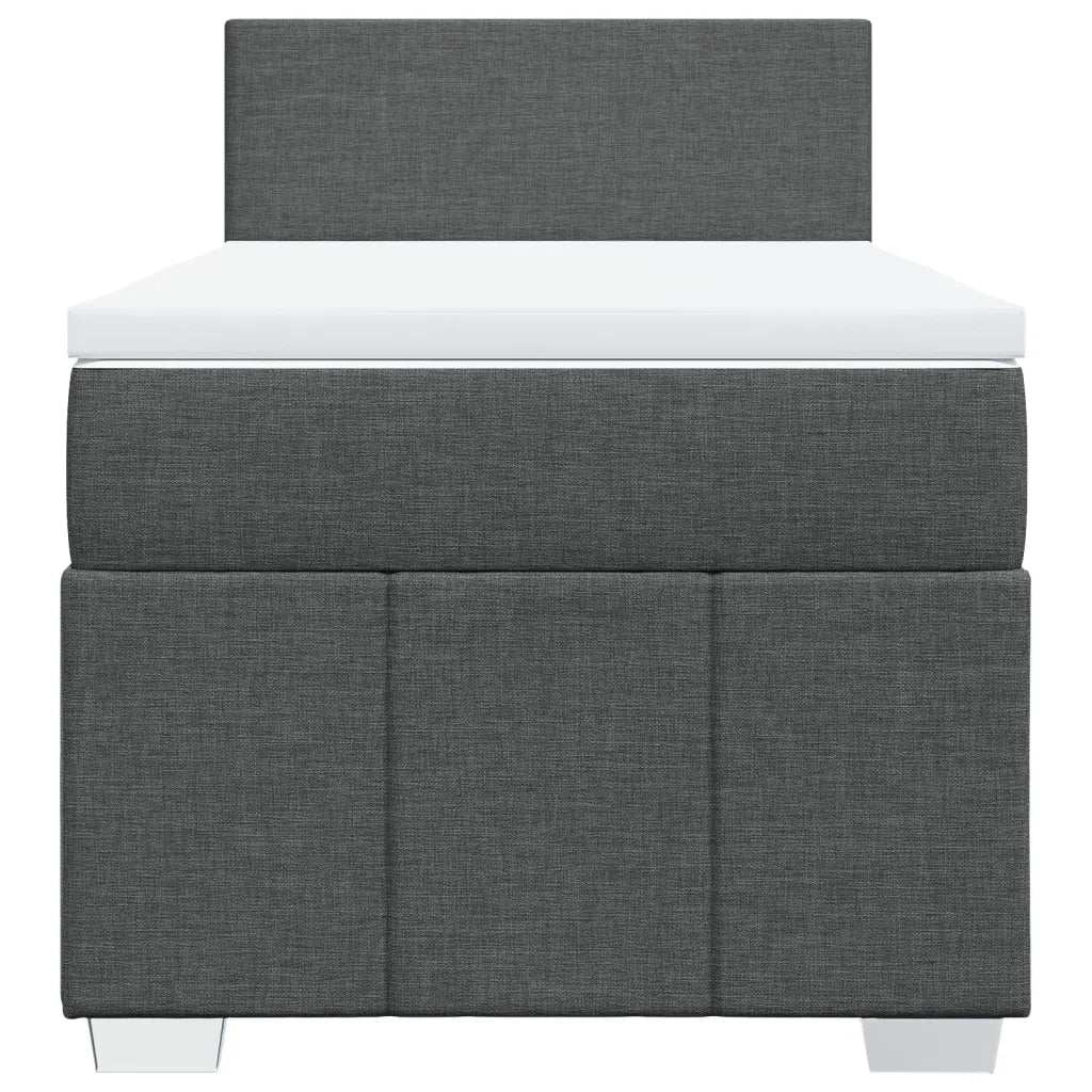Letto singolo | Letto per adulti | Giroletto a Molle con Materasso Grigio Scuro 90x190 cm Tessuto - Image 6