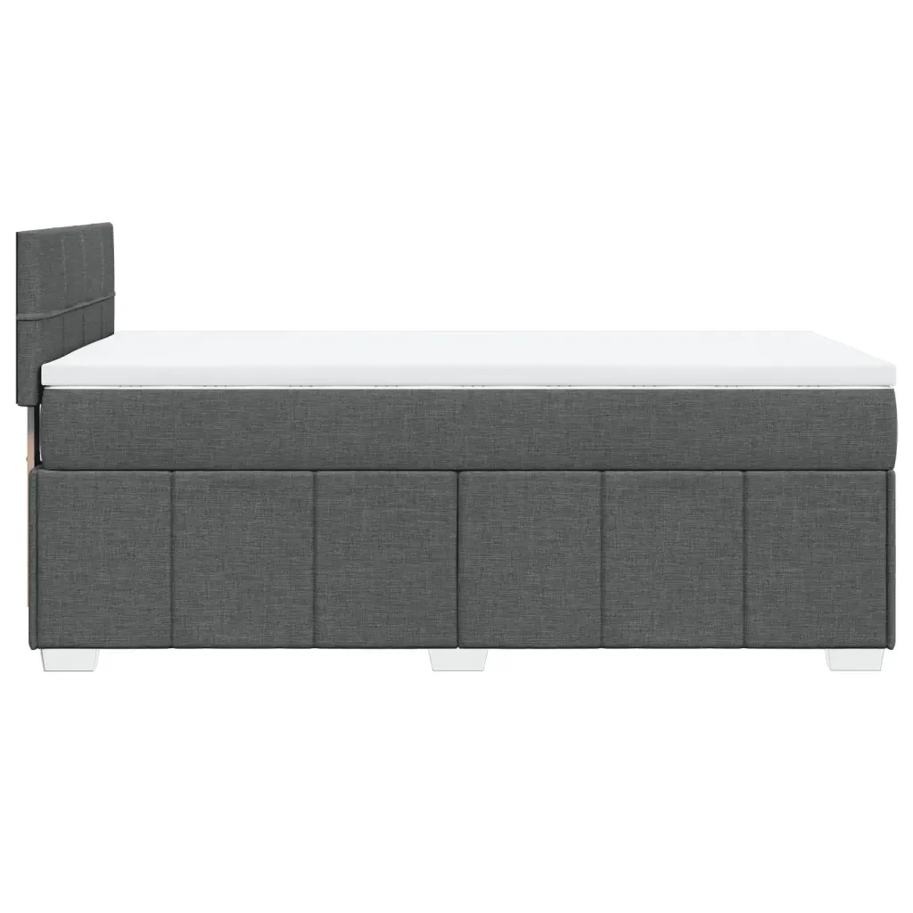 Letto singolo | Letto per adulti | Giroletto a Molle con Materasso Grigio Scuro 90x190 cm Tessuto - Image 7