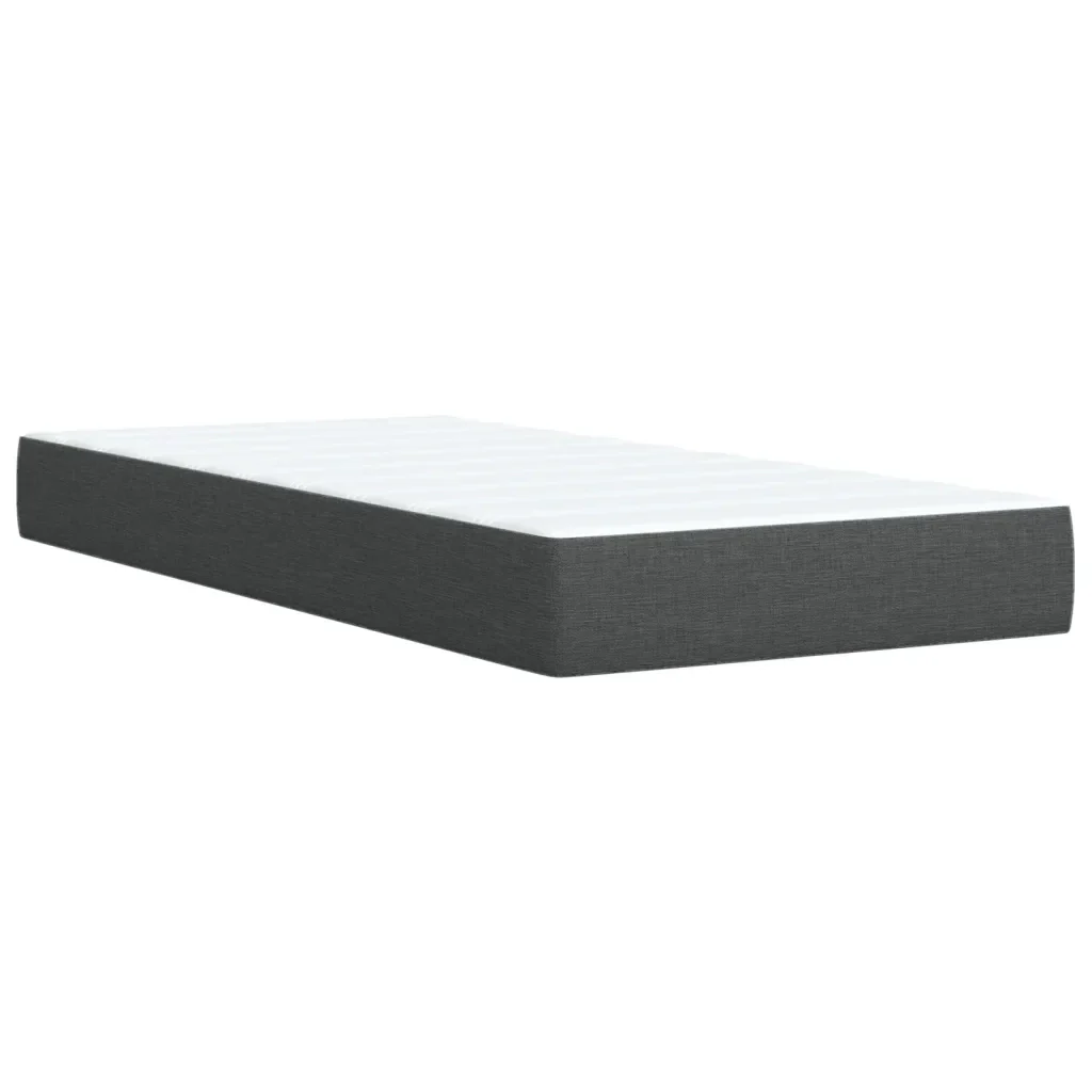 Letto singolo | Letto per adulti | Giroletto a Molle con Materasso Grigio Scuro 90x190 cm Tessuto - Image 10