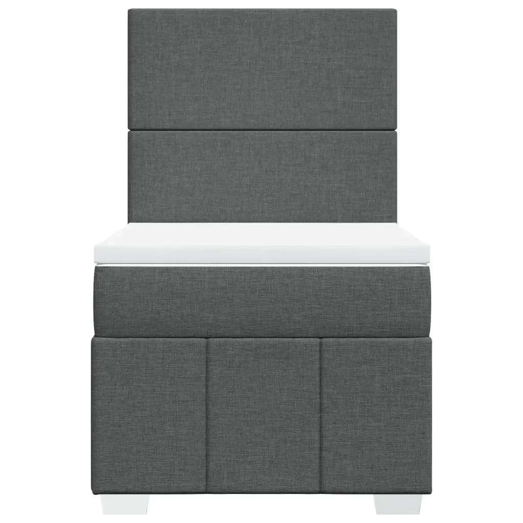 Letto singolo | Letto per adulti | Giroletto a Molle con Materasso Grigio Scuro 90x190 cm Tessuto - Image 6