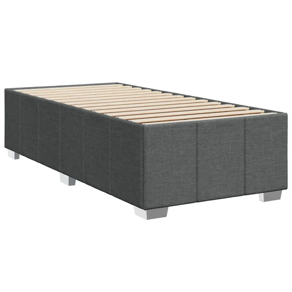 Letto singolo | Letto per adulti | Giroletto a Molle con Materasso Grigio Scuro 90x190 cm Tessuto - Image 10