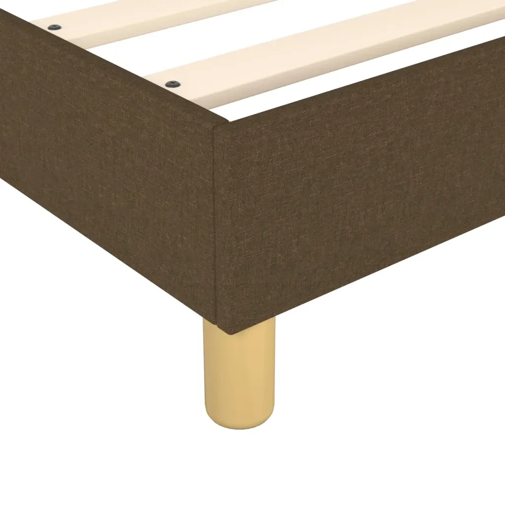 Letto singolo | Letto per adulti | Giroletto a Molle con Materasso Marrone Scuro 80x200 cm Tessuto - Image 7
