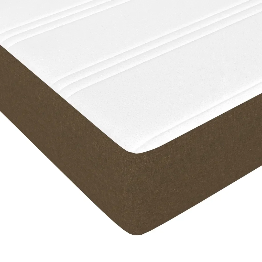 Letto singolo | Letto per adulti | Giroletto a Molle con Materasso Marrone Scuro 80x200 cm Tessuto - Image 8