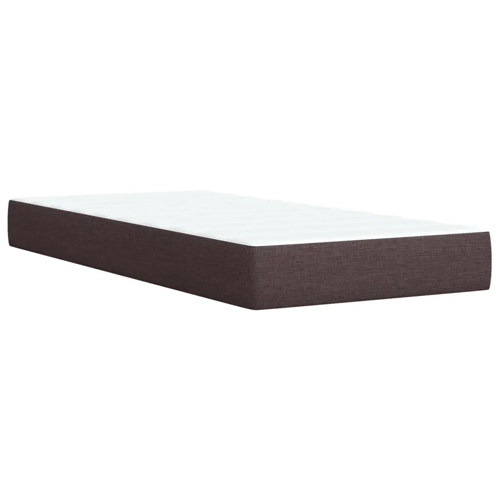 Letto singolo | Letto per adulti | Giroletto a Molle con Materasso Marrone Scuro 80x200 cm Tessuto - Image 10