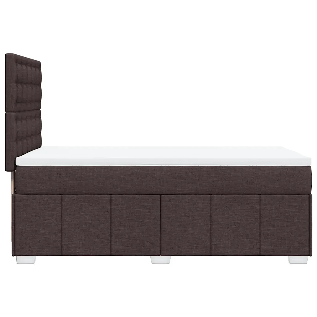 Letto singolo | Letto per adulti | Giroletto a Molle con Materasso Marrone Scuro 90x200 cm Tessuto - Image 5