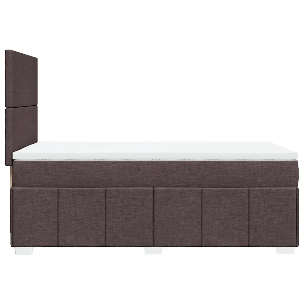 Letto singolo | Letto per adulti | Giroletto a Molle con Materasso Marrone Scuro 90x200 cm Tessuto - Image 7
