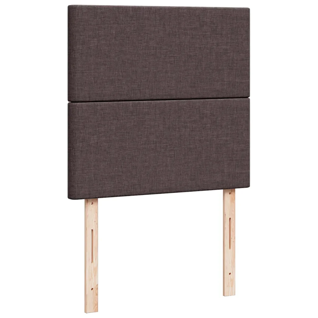 Letto singolo | Letto per adulti | Giroletto a Molle con Materasso Marrone Scuro 90x200 cm Tessuto - Image 9