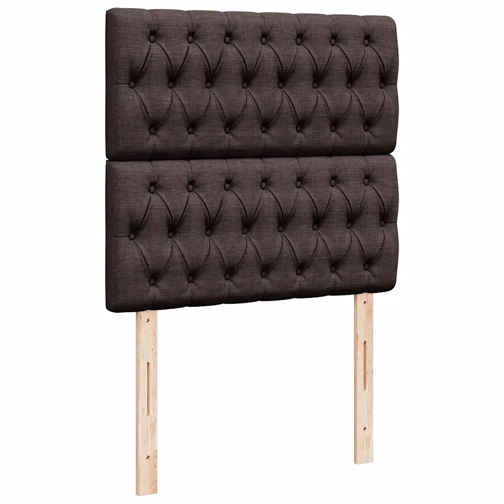 Letto singolo | Letto per adulti | Giroletto a Molle con Materasso Marrone Scuro 90x200 cm Tessuto - Image 9